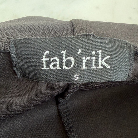 fab'rik Black Women's drape Jacket with Faux Leather Sleeves Never Worn - Picture 7 of 7